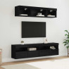 Jednostki TV na ścianę z LED 5 pcs Czarny Dąb 80 x 30 x 40 cm