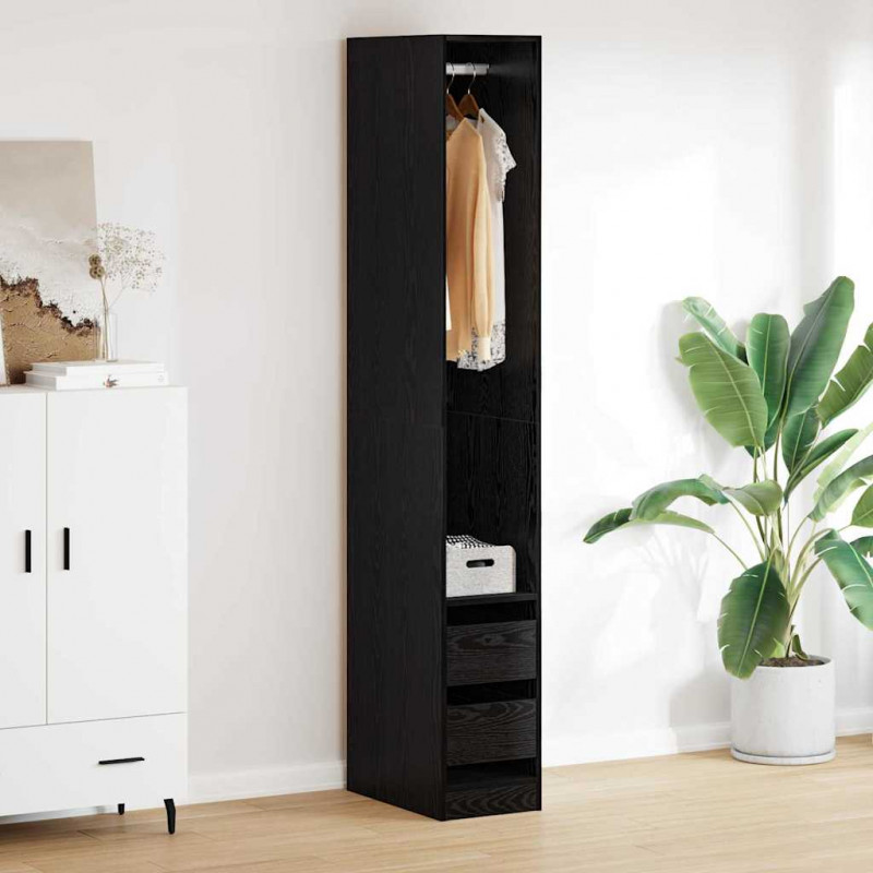 Garderoba Czarny Dąb 50 x 30 x 200 cm Materiał drewnopochodny