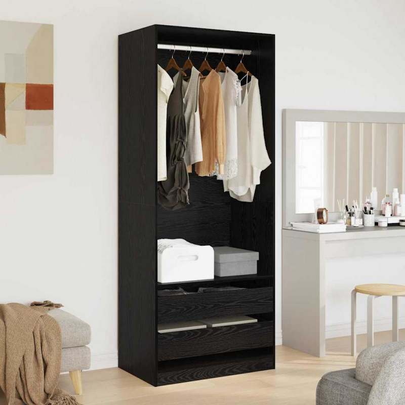 Garderoba Czarny Dąb 80 x 50 x 200 cm Materiał drewnopochodny