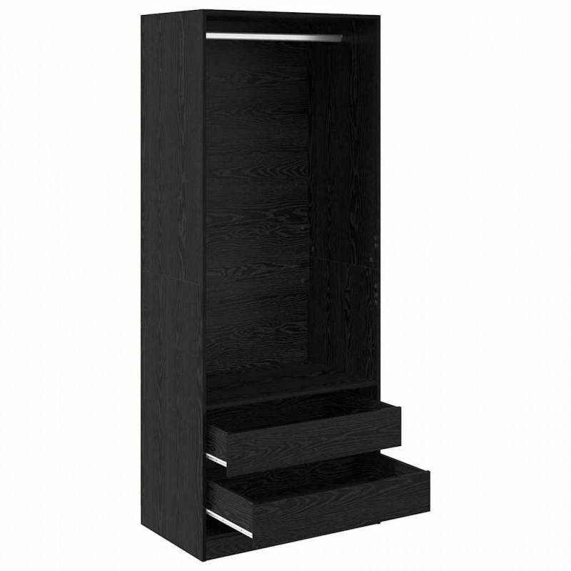 Garderoba Czarny Dąb 80 x 50 x 200 cm Materiał drewnopochodny