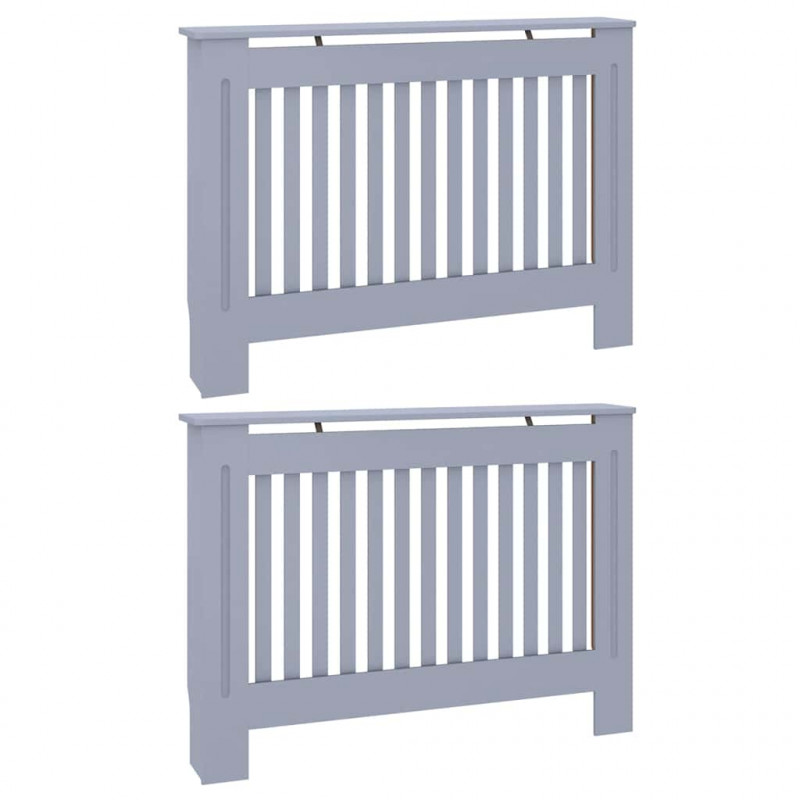 Pokrywa Grzejnika 2 pcs Szary 112 x 19 x 81,5 cm