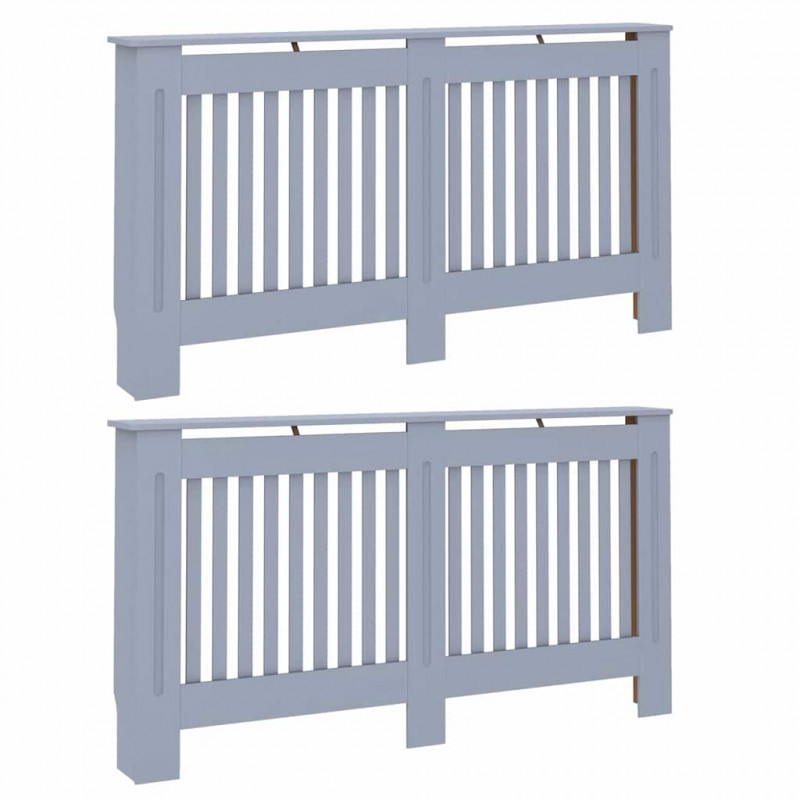 Pokrywa Grzejnika 2 pcs Szary 152 x 19 x 81,5 cm