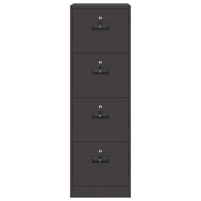 Szafka na dokumenty z szufladą 2 pcs Czarny 44 x 50 x 139 cm