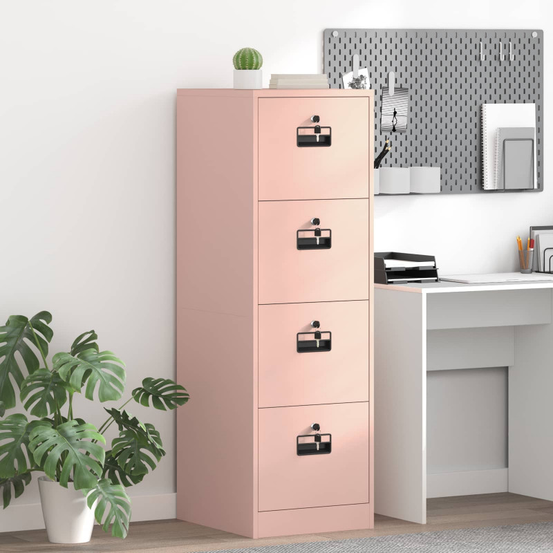 Szafka na dokumenty z szufladą 2 pcs Różowy 44 x 50 x 139 cm