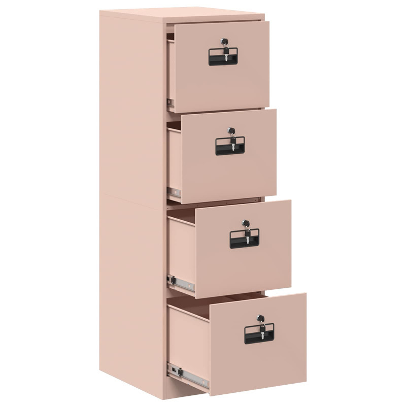 Szafka na dokumenty z szufladą 2 pcs Różowy 44 x 50 x 139 cm