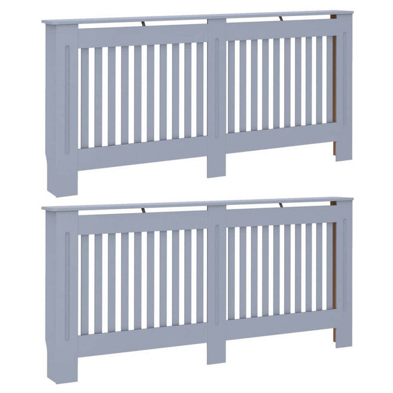 Pokrywa Grzejnika 2 pcs Szary 172 x 19 x 81,5cm
