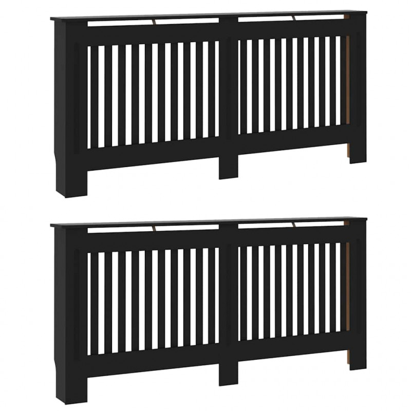 Pokrywa Grzejnika 2 pcs Czarny 172 x 19 x 81,5cm