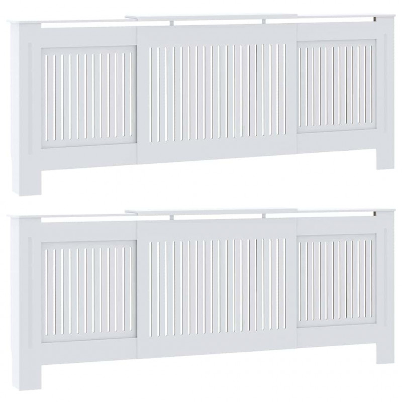 Pokrywa Grzejnika 2 pcs Biały 205 x 20,5 x 81,5 cm