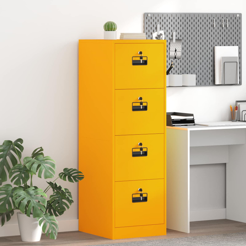 Szafka na dokumenty 2 pcs Musztardowy Żółty 44 x 50 x 139 cm