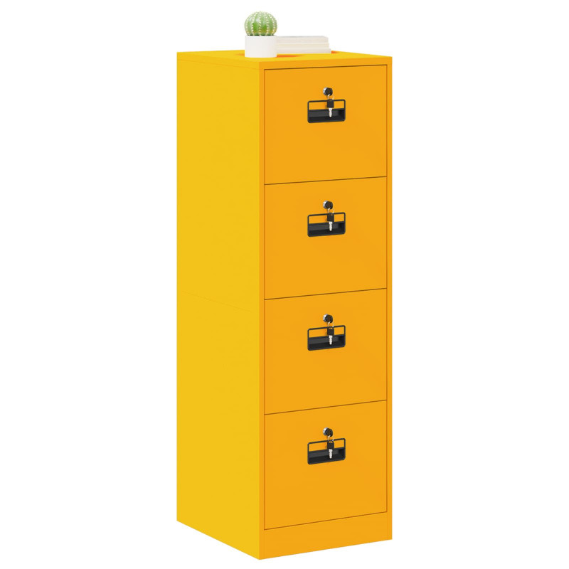 Szafka na dokumenty 2 pcs Musztardowy Żółty 44 x 50 x 139 cm
