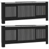 Pokrywa Grzejnika 2 pcs Czarny 205 x 20,5 x 81,5 cm