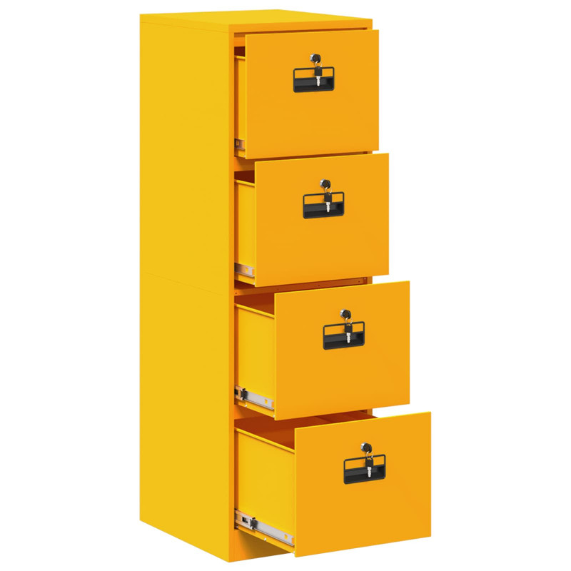 Szafka na dokumenty 2 pcs Musztardowy Żółty 44 x 50 x 139 cm
