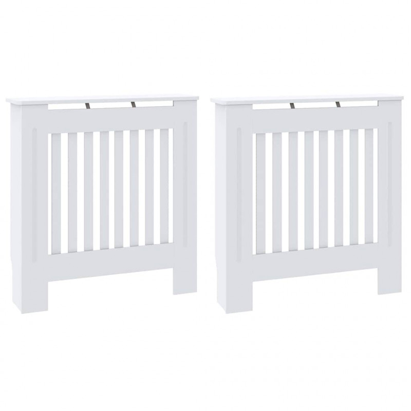 Pokrywa Grzejnika 2 pcs Biały 78 x 19 x 81,5 cm