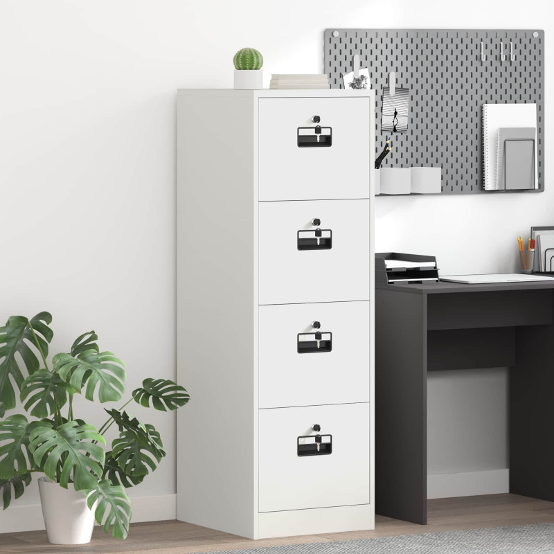 Szafka na dokumenty z szufladą 2 pcs Biały 44 x 50 x 139 cm