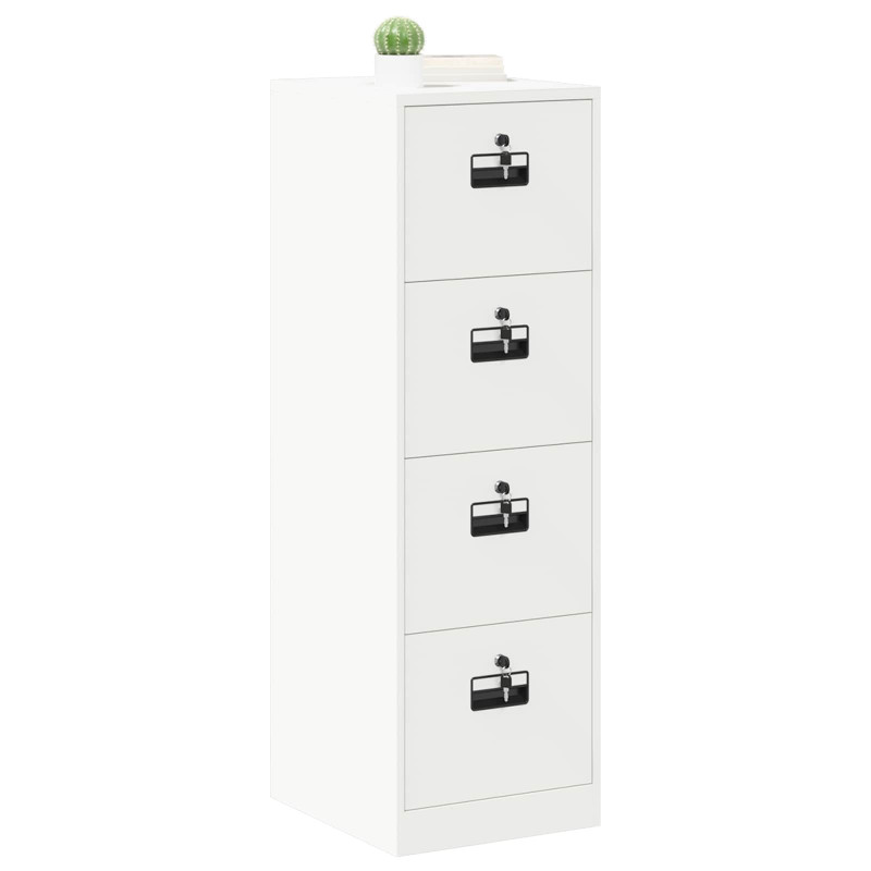 Szafka na dokumenty z szufladą 2 pcs Biały 44 x 50 x 139 cm