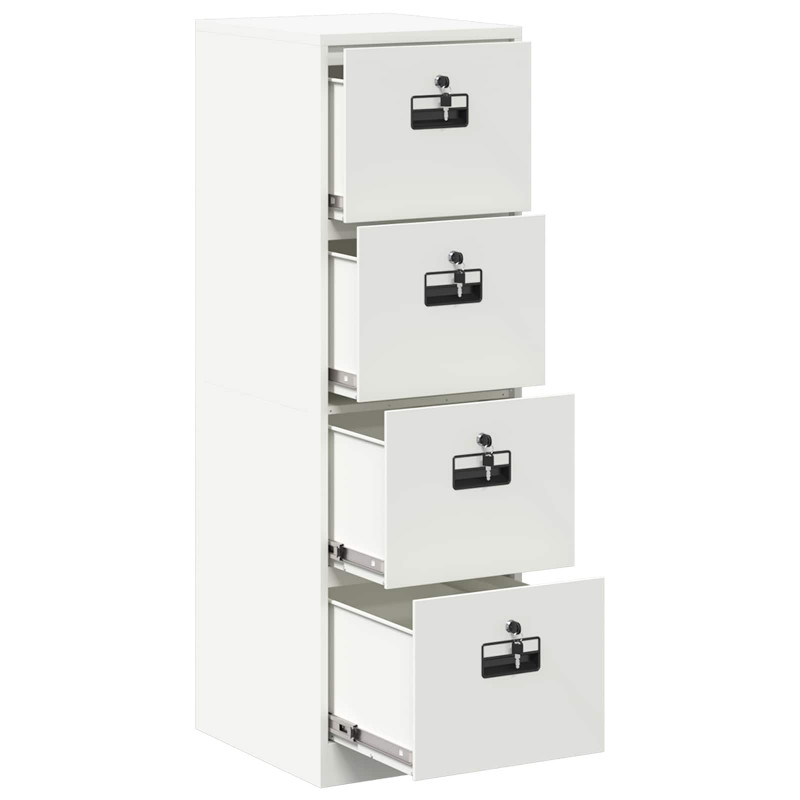 Szafka na dokumenty z szufladą 2 pcs Biały 44 x 50 x 139 cm