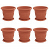 Doniczki 6 pcs Czerwony ceglasty Ø 26 x 21.5 cm
