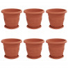 Doniczki 6 pcs Czerwony ceglasty Ø 26 x 21.5 cm