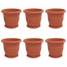 Doniczki 6 pcs Czerwony ceglasty Ø 26 x 21.5 cm