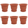 Doniczki 6 pcs Czerwony ceglasty Ø 26 x 21.5 cm