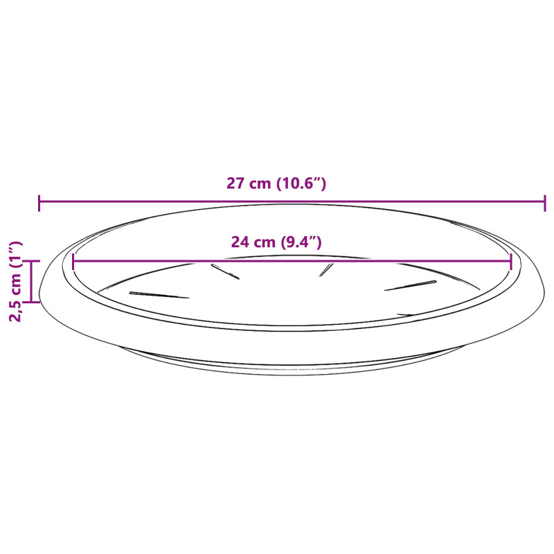 Doniczki 6 pcs Czerwony ceglasty Ø 26 x 21.5 cm