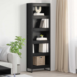 Szafka na książki 2 pcs Czarny Dąb 80 x 30 x 155 cm