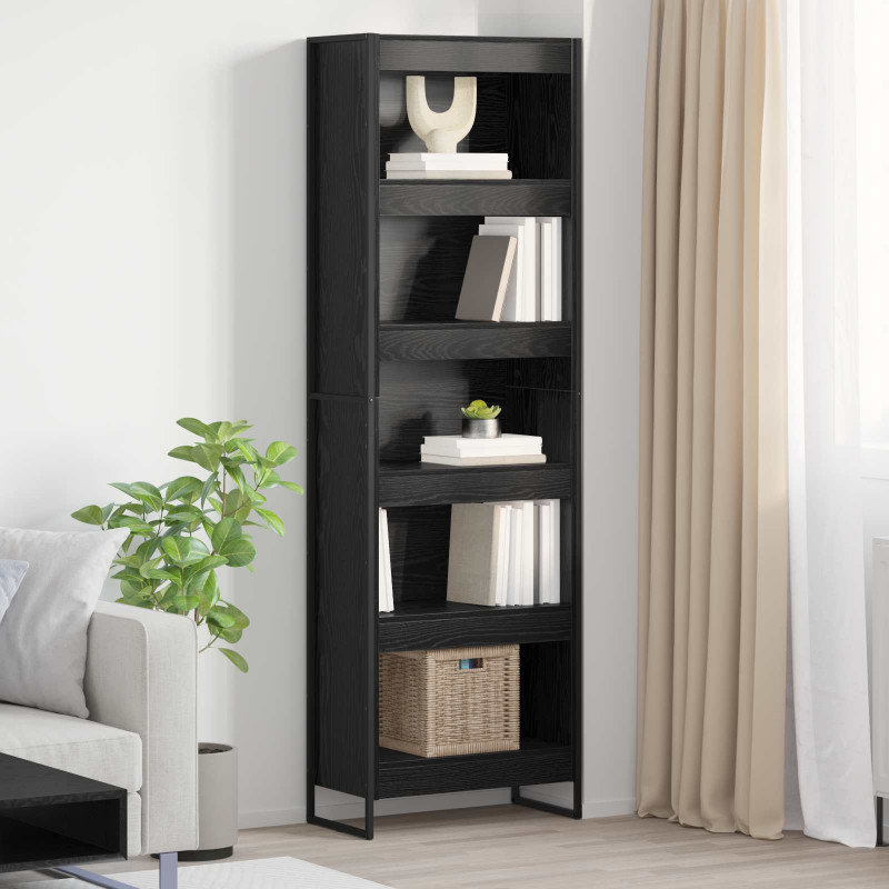 Szafka na książki 2 pcs Czarny Dąb 80 x 30 x 155 cm