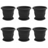 Doniczki 6 pcs Czarny Ø 26 x 21.5 cm Z tworzywa sztucznego