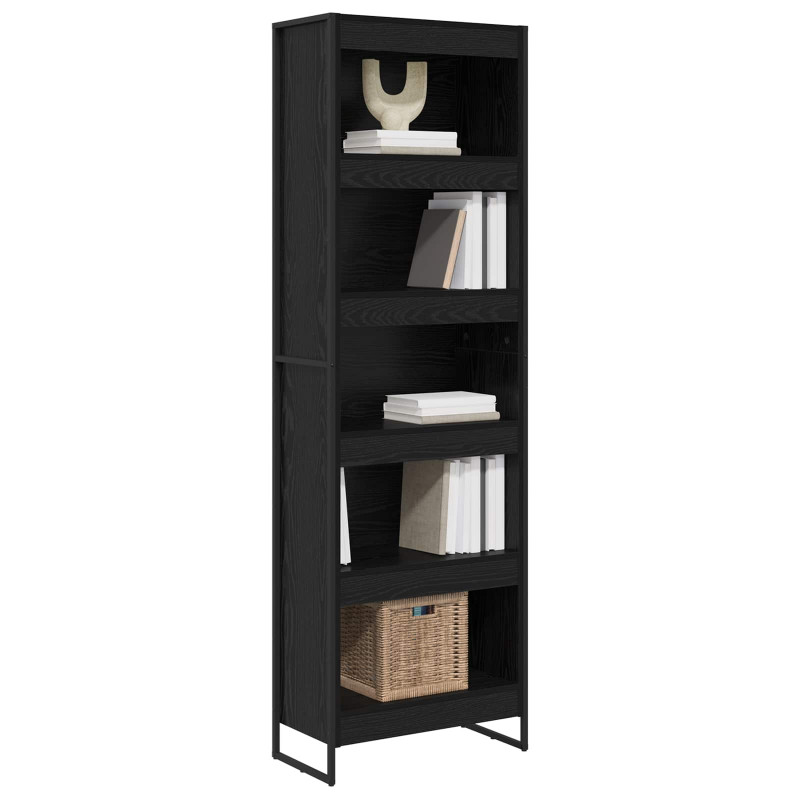 Szafka na książki 2 pcs Czarny Dąb 80 x 30 x 155 cm