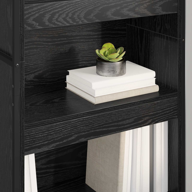 Szafka na książki 2 pcs Czarny Dąb 80 x 30 x 155 cm