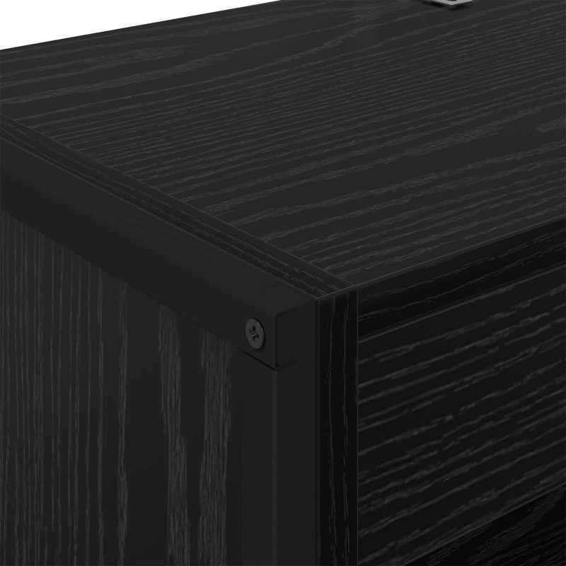 Szafka na książki 2 pcs Czarny Dąb 80 x 30 x 155 cm
