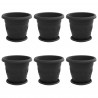 Doniczki 6 pcs Czarny Ø 26 x 21.5 cm Z tworzywa sztucznego