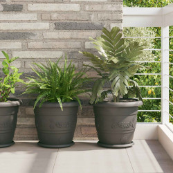 Doniczki 6 pcs Czarny Ø 26 x 21.5 cm Z tworzywa sztucznego