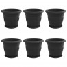 Doniczki 6 pcs Czarny Ø 26 x 21.5 cm Z tworzywa sztucznego