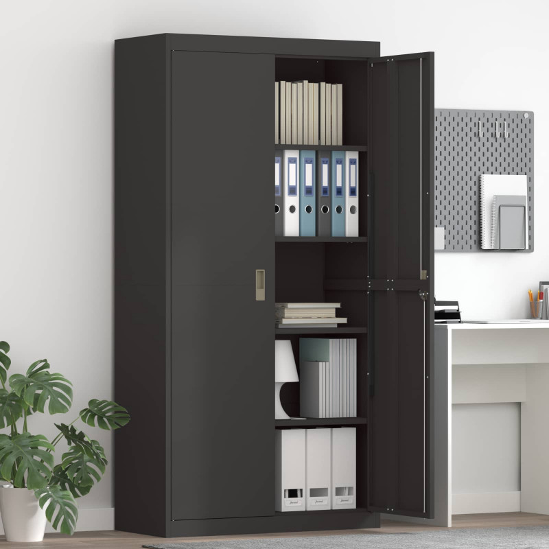 Szafka do przechowywania Czarny 90 x 40 x 180 cm Stal