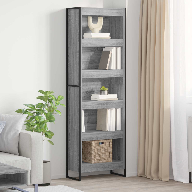 Szafka na książki 2 pcs Szary Sonoma 80 x 30 x 155 cm