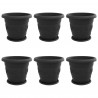 Doniczki 6 pcs Czarny Ø 26 x 21.5 cm Z tworzywa sztucznego