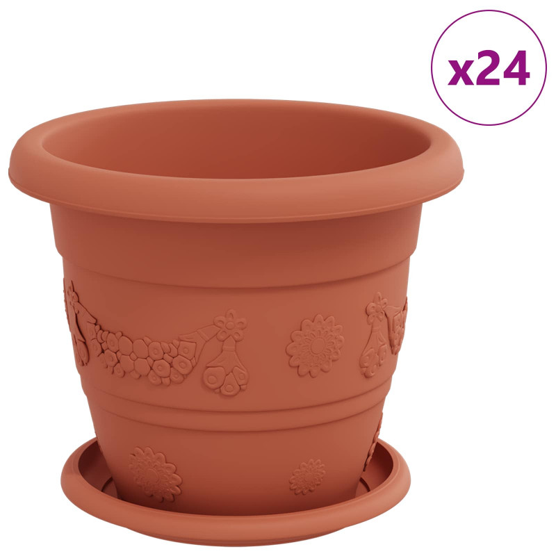 Doniczki 24 pcs Czerwony ceglasty Ø 26 x 21.5 cm