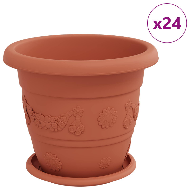 Doniczki 24 pcs Czerwony ceglasty Ø 26 x 21.5 cm