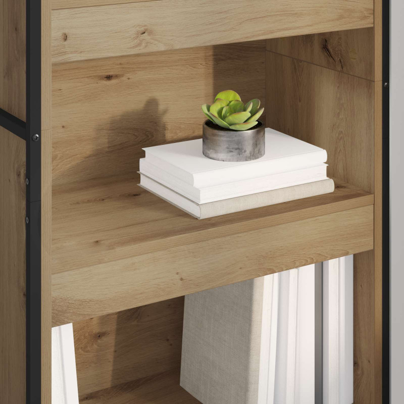 Szafka na książki 2 pcs Dąb rzemieślniczy 80 x 30 x 155 cm