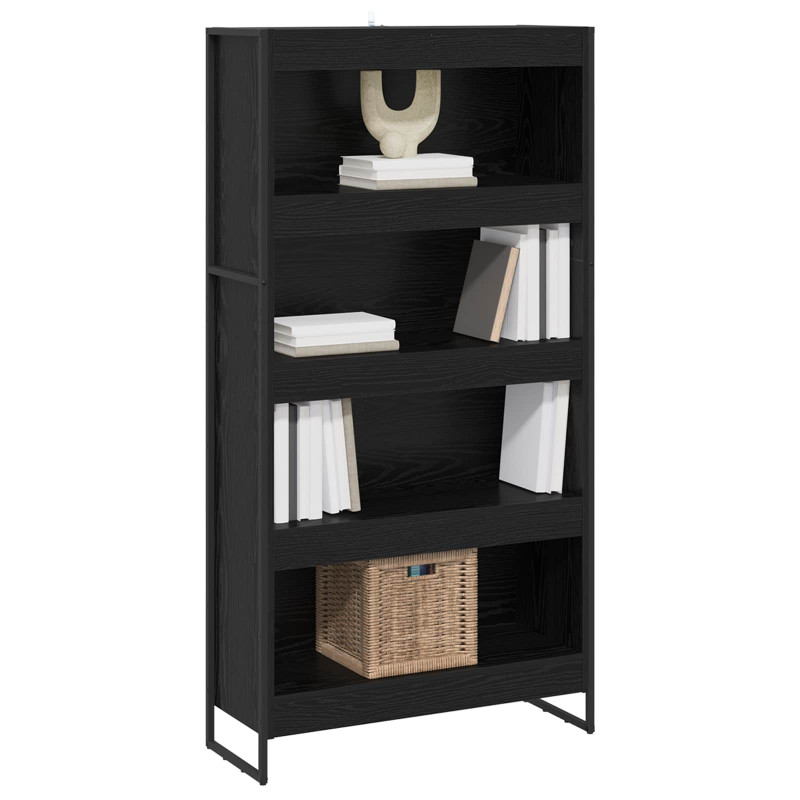 Szafka na książki 2 pcs Czarny Dąb 80 x 30 x 155 cm