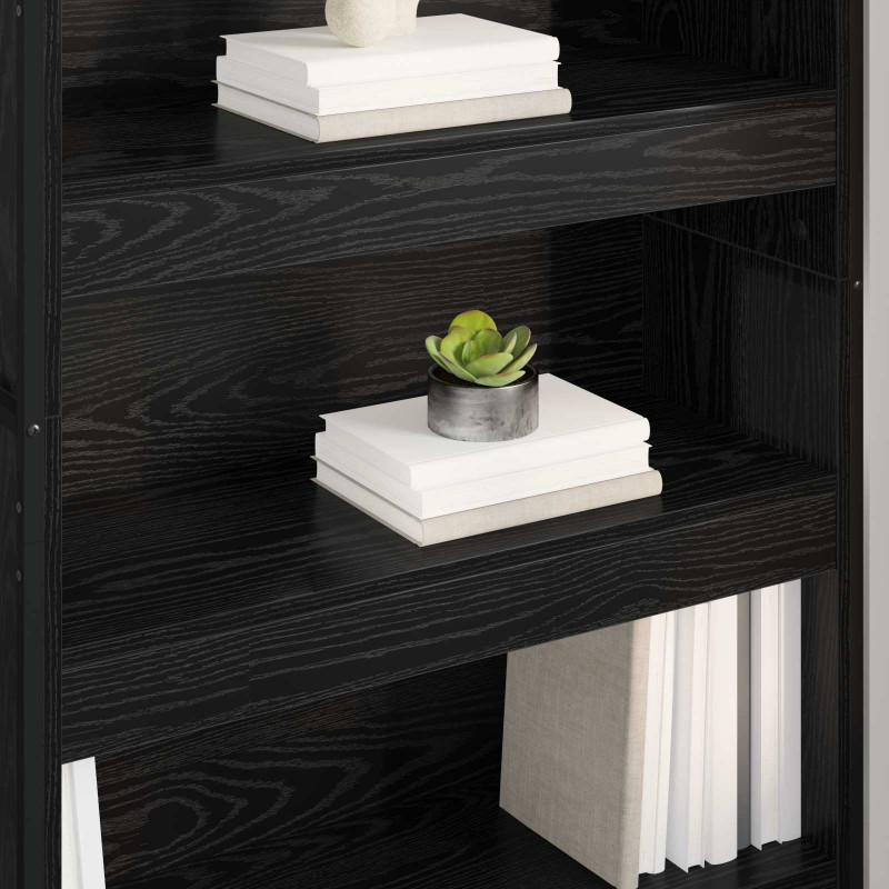 Szafka na książki 2 pcs Czarny Dąb 80 x 30 x 155 cm