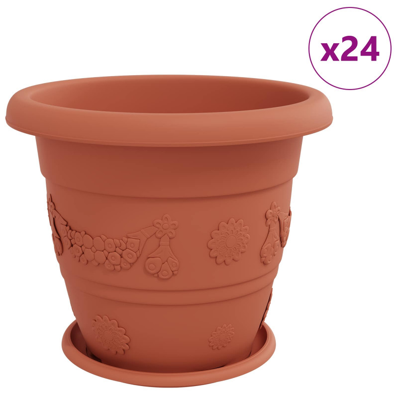 Doniczki 24 pcs Czerwony ceglasty Ø 26 x 21.5 cm