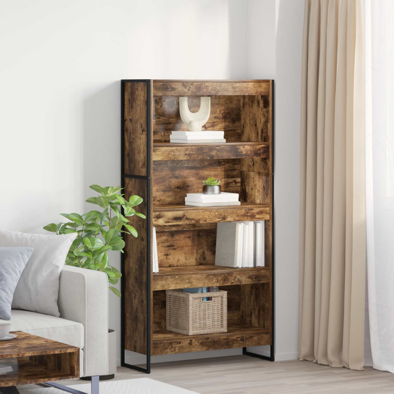 Szafka na książki 2 pcs Dąb dymny 80 x 30 x 155 cm