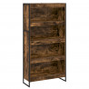 Szafka na książki 2 pcs Dąb dymny 80 x 30 x 155 cm