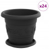 Doniczki 24 pcs Czarny Ø 26 x 21.5 cm Z tworzywa sztucznego