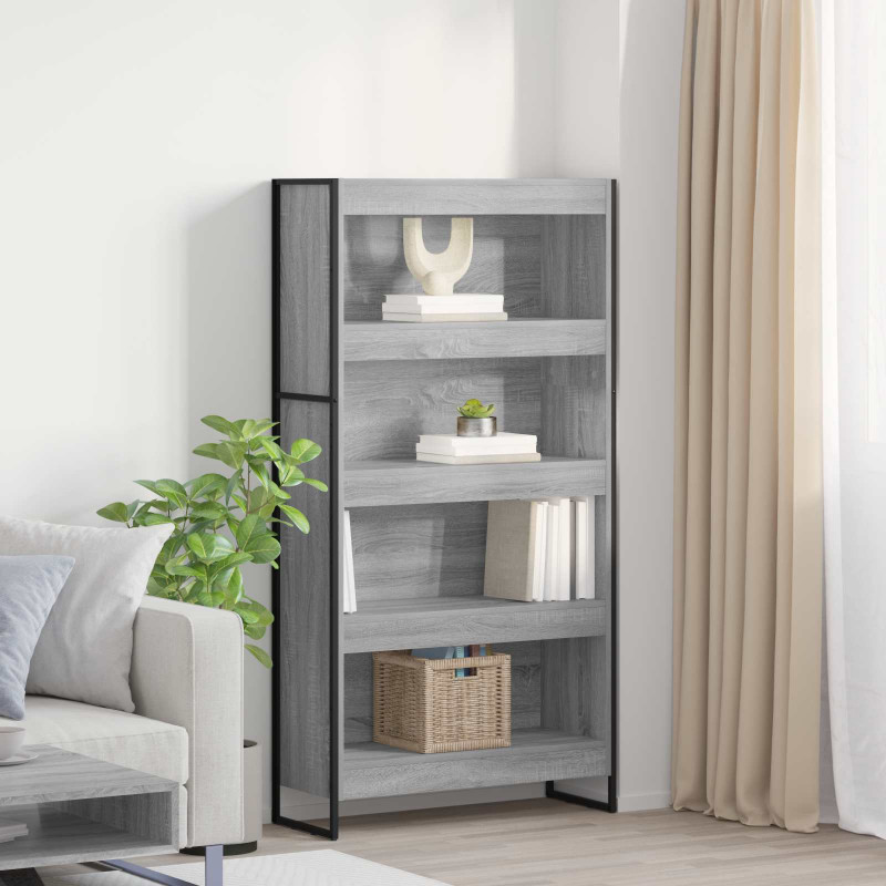 Szafka na książki 2 pcs Szary Sonoma 80 x 30 x 155 cm