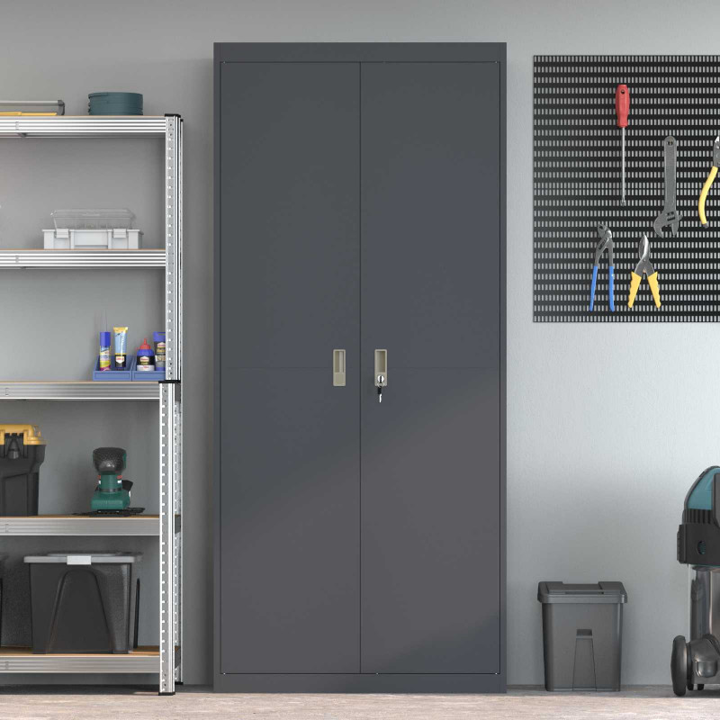 Szafka do przechowywania Antracyt 90 x 40 x 200 cm Stal
