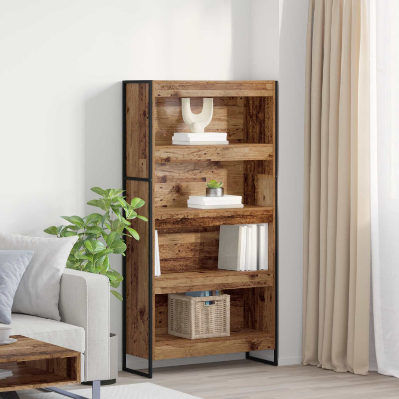 Szafka na książki 2 pcs Stare drewno 80 x 30 x 155 cm