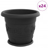 Doniczki 24 pcs Czarny Ø 26 x 21.5 cm Z tworzywa sztucznego